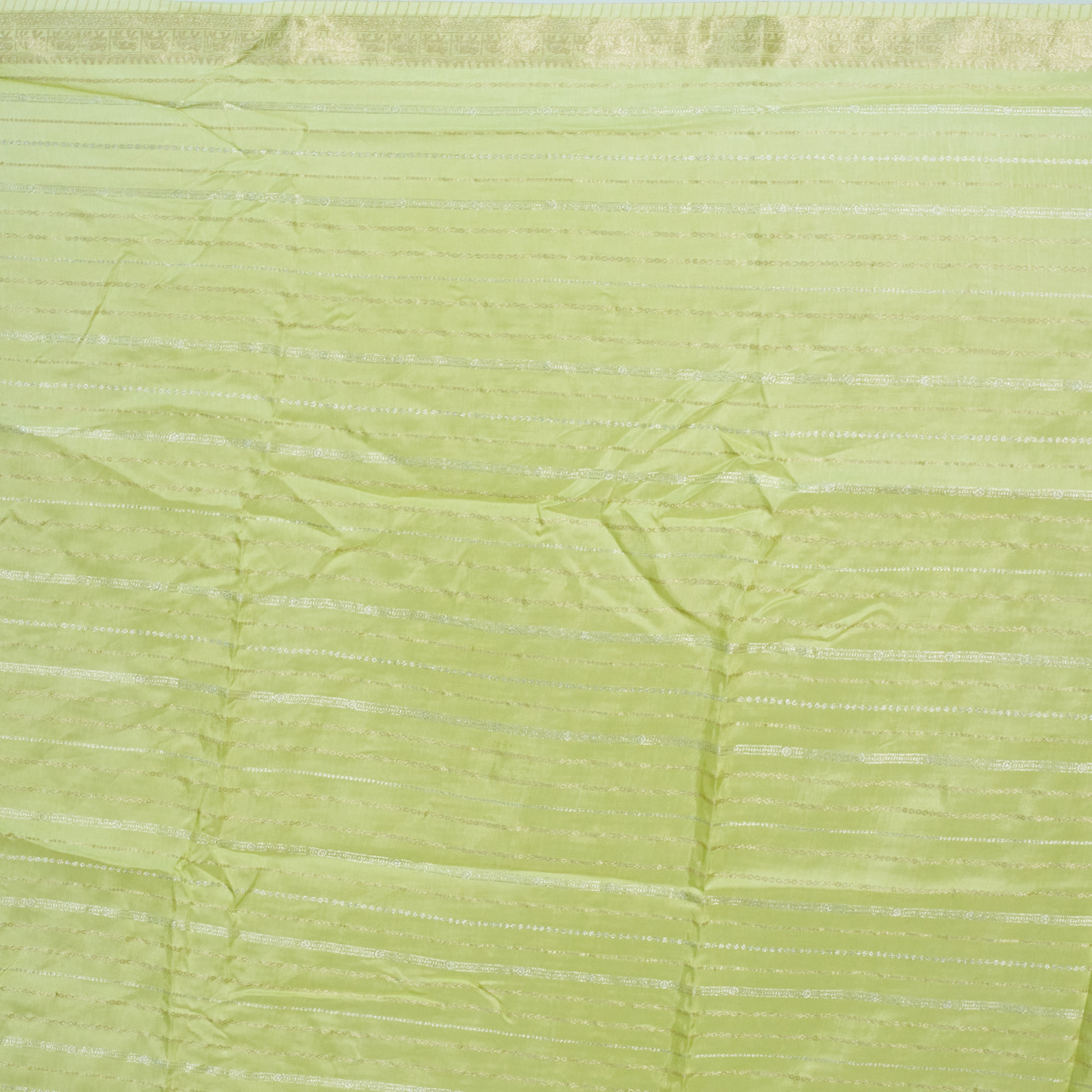 Green Dola Silk Saree With Zari Borders