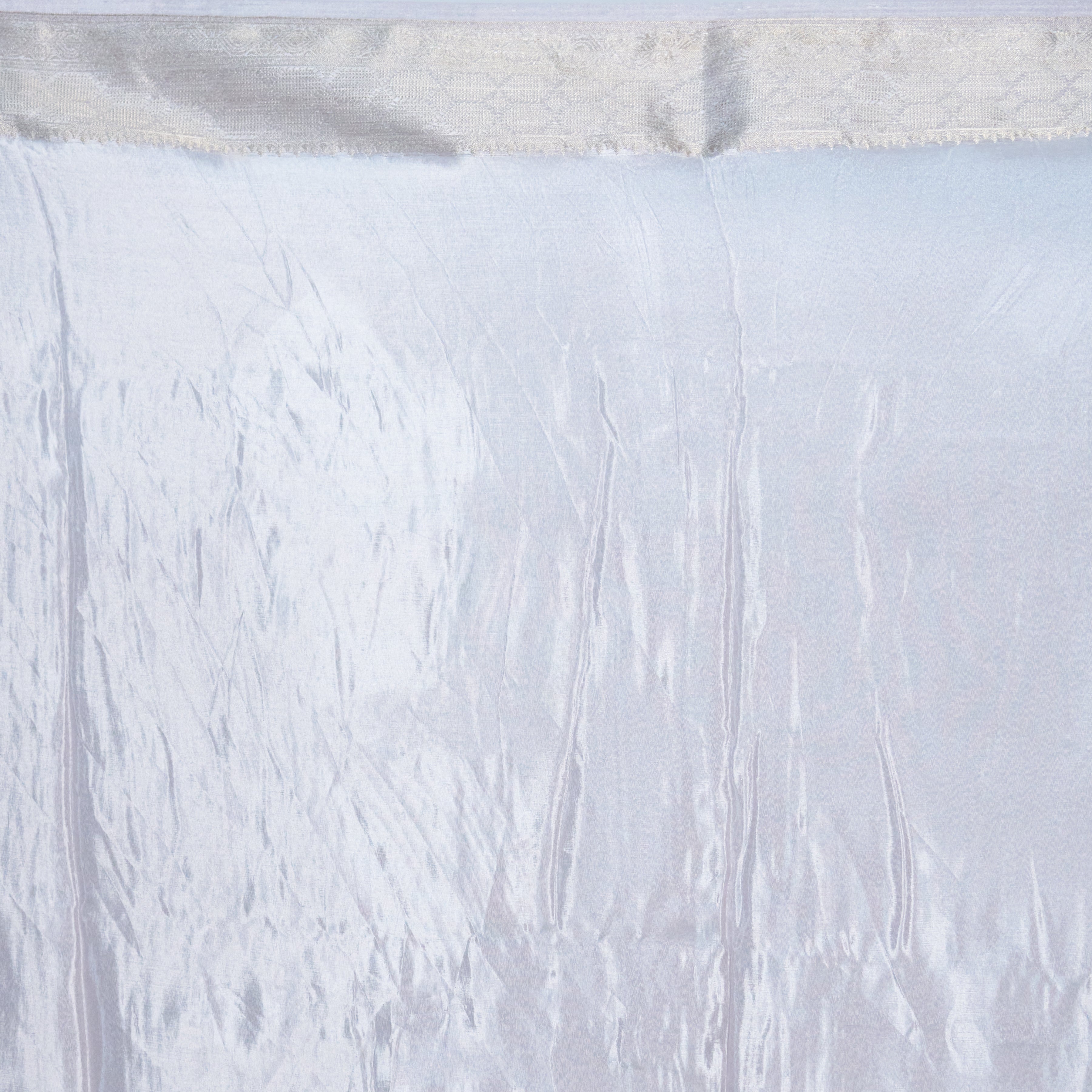 Off White Katan Silk Saree With Zari Borders